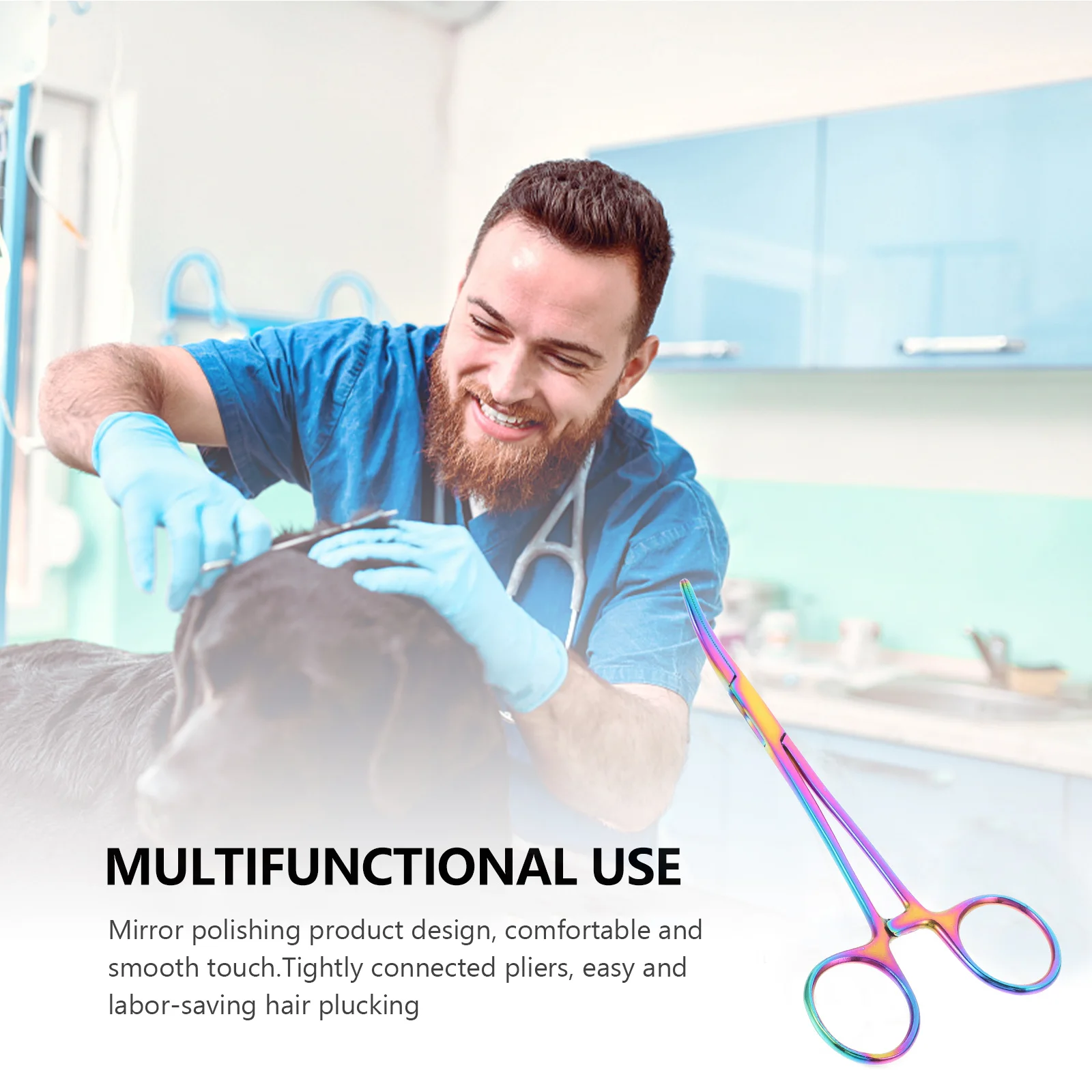 

Pet Grooming Forceps Stainless Steel Dog Ear Hair Plucking Clamp Rustproof Non-Slip For Home Professional Use Dog Hair