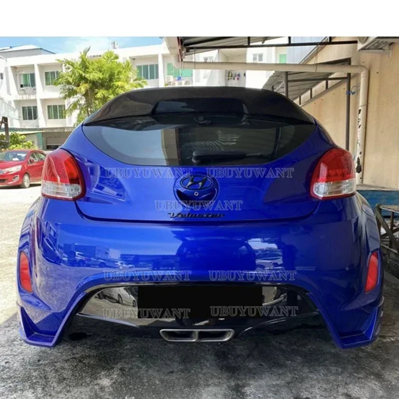 For Veloster (Turbo Only For 1.6T) SC Glass Fiber Rear Duckbill (With Brake Light Hole) For Veloster FRP Spoiler Splitter Roof