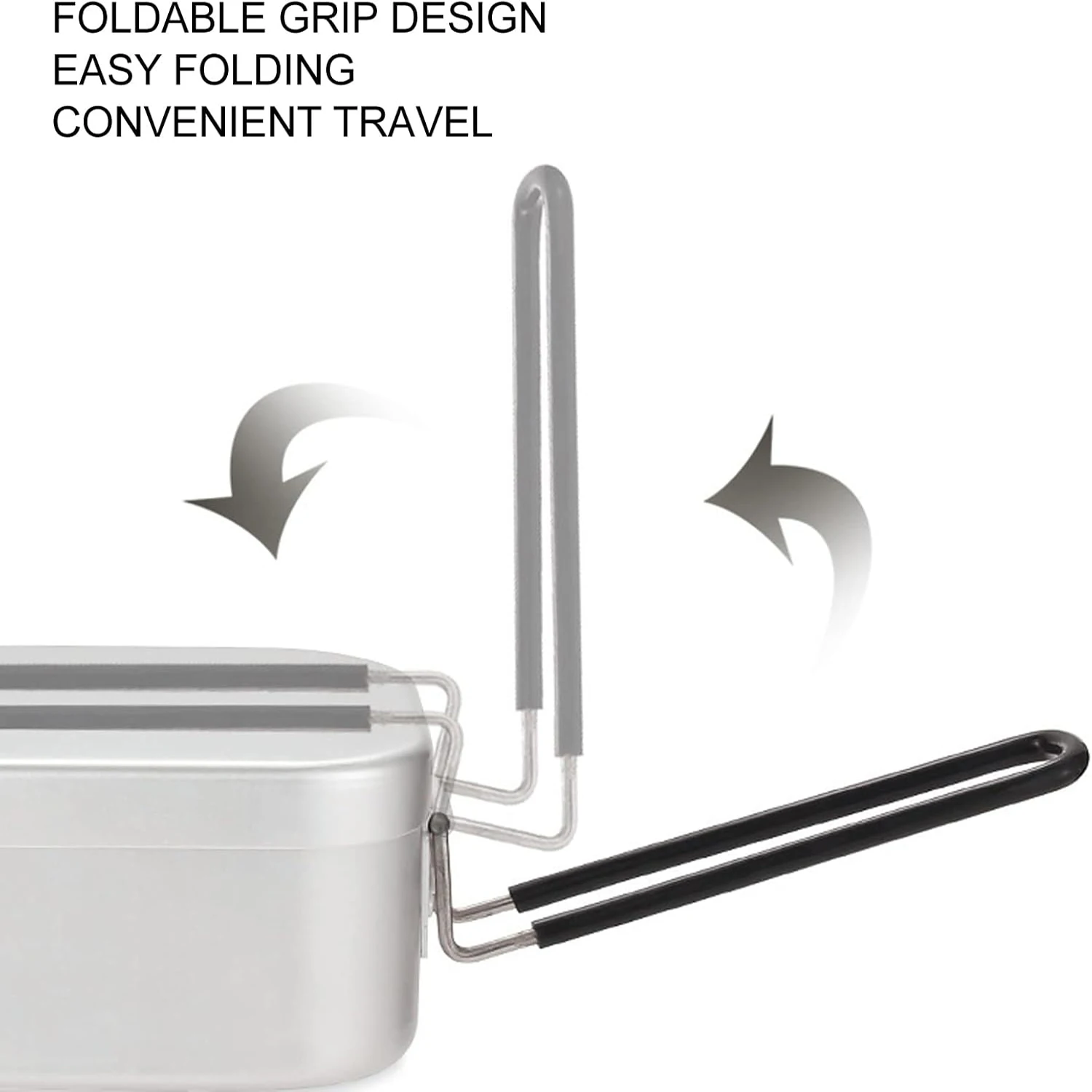 مقبض صندوق بينتو قابل للطي، حاوية غداء للبالغين، أدوات طهي للتخييم من الألومنيوم، صندوق غداء للنزهات والتخييم والمشي لمسافات طويلة