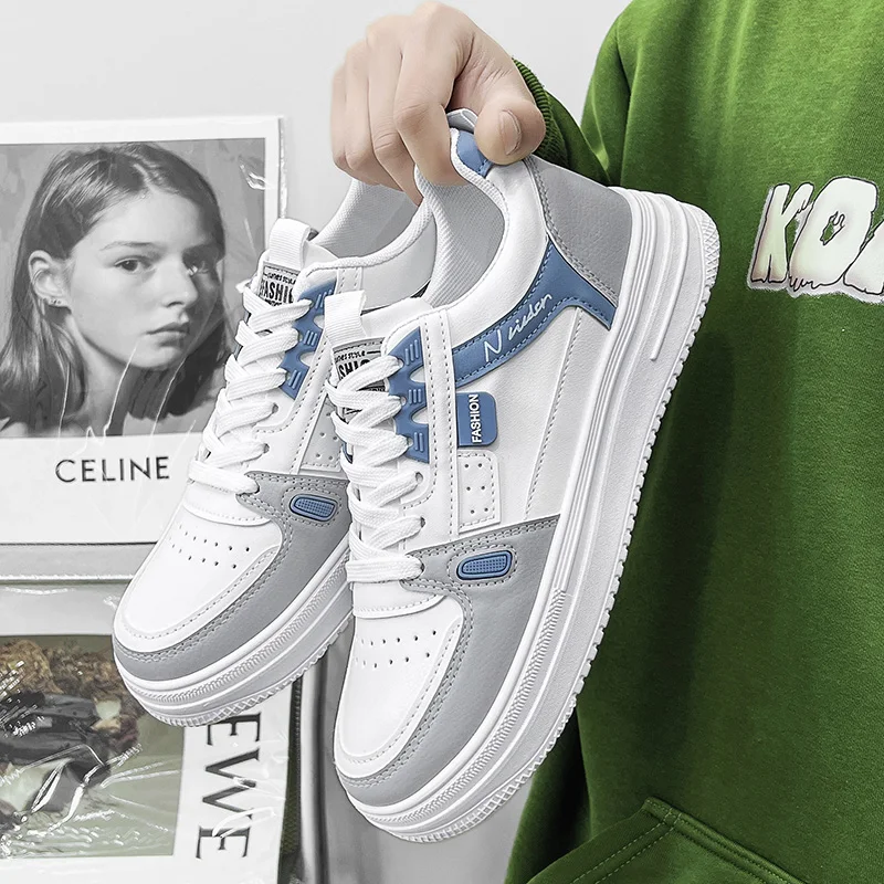 Nuove scarpe da ginnastica bianche autunnali 2025 da uomo e scarpe casual alte robuste – Leggere, che aumentano l'altezza e comode