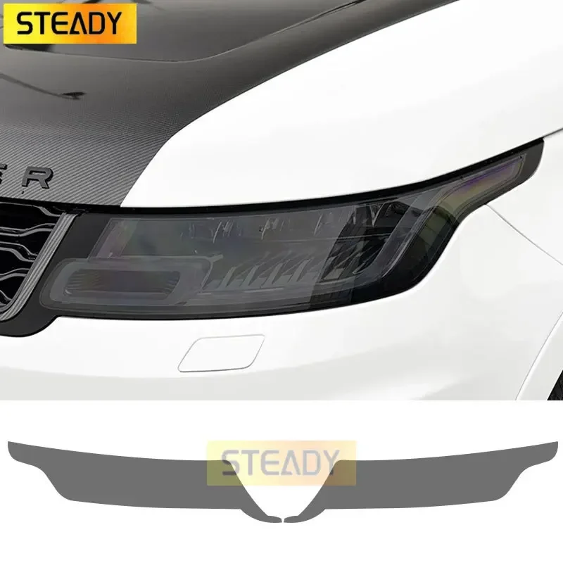 

2 Pcs Car Headlight Protective Film Front Light Transparent Smoke Black TPU Sticker For Range Rover Sport L494 2014-2022