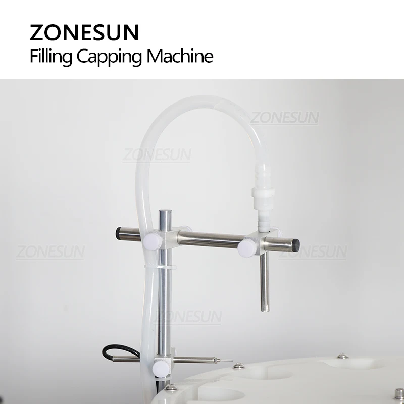 ZONESUN ZS-AFC1S riempimento automatico tappatrice Spray contagocce tappo bottiglia vite giradischi trasportatore piccola linea di produzione