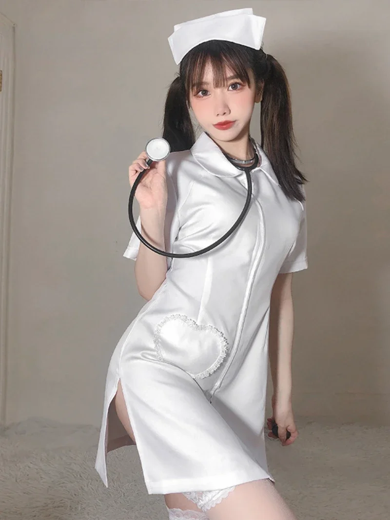 Uniforme de empregada sexy para Role-Playing e Cosplay, terno tentação para enfermeira, uniforme bonito e doce, tamanho grande