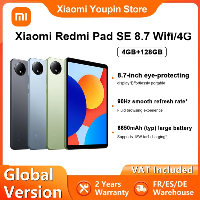 Wersja globalna Xiaomi Redmi Pad SE 8.7 cal Mi Tablet 6650mAh duża bateria 90Hz wyświetlacz do 2TB rozszerzalnej pamięci