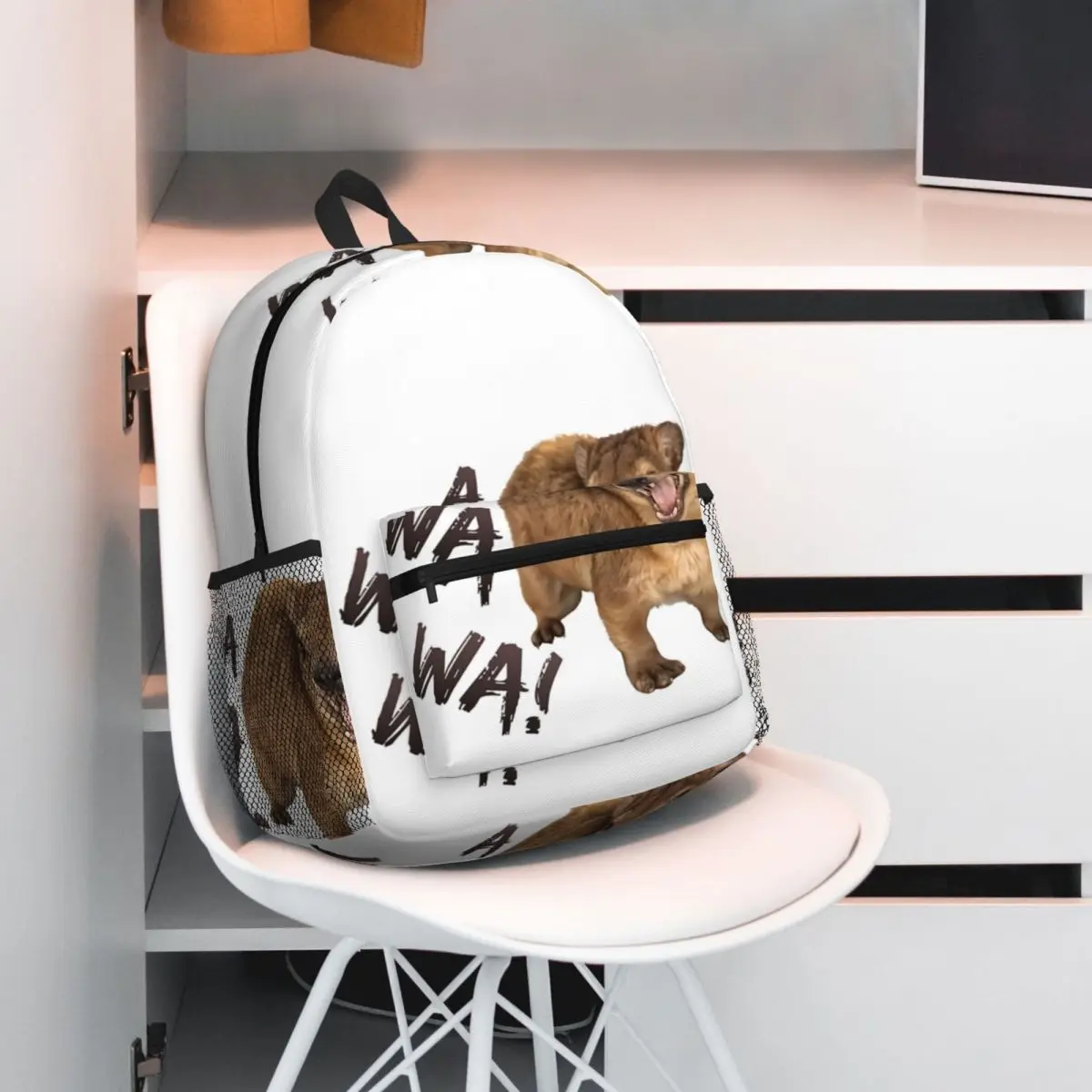 Awawa Angry Screaming Rock Hyrax Meme Backpack Daypack Large Capacity Children BookBag School Bag Shoulder Bags for Men Women