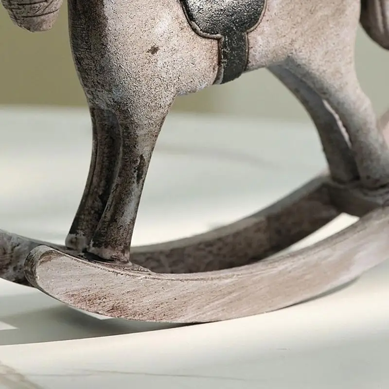 Modern Rocking Horse Figurine Minimalists Shelf Decors For Coffee Table Bookshelf Scandinavian Design Ornament Gift
