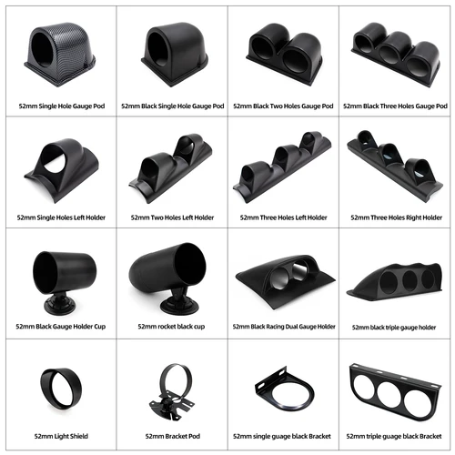 Soporte Universal para medidores de coche, 2 pulgadas, 52mm, negro, individual, doble, Triple, pod de calibre para conducción izquierda y derecha, medidores de 2 pulgadas y 52mm