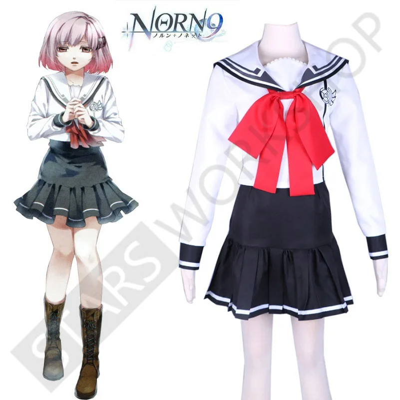 

Anime Norn9 Koharu Cosplay Costumes NORN9 Var Commons NORN9 Last Era High School Student Uniform Sailor Suit