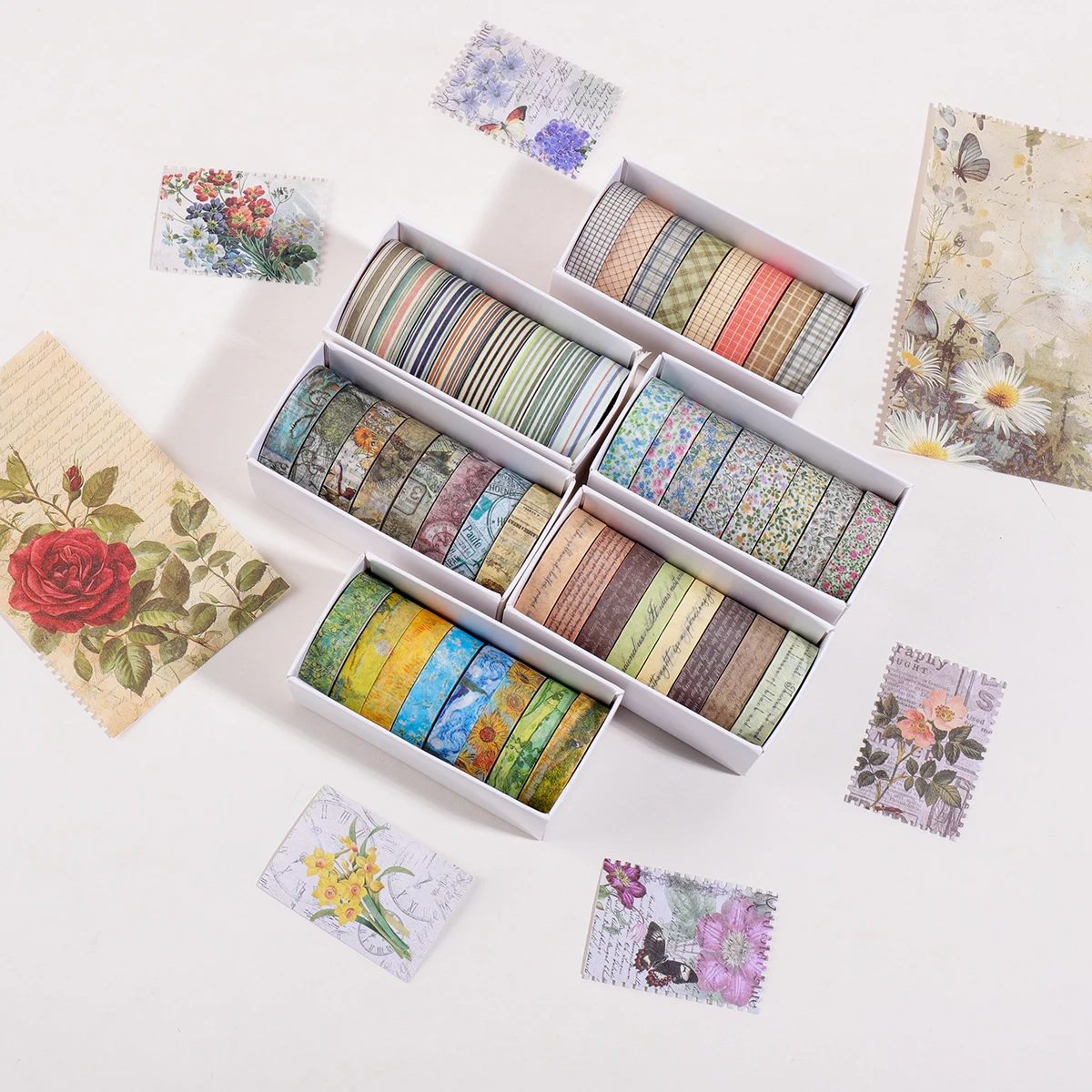 

Retro Floral Oil Painting Washi Tape 8 Rolls,1cm 2m Art Pattern Decorative Tape for Scrapbooking Journaling DIY Craft Decoration