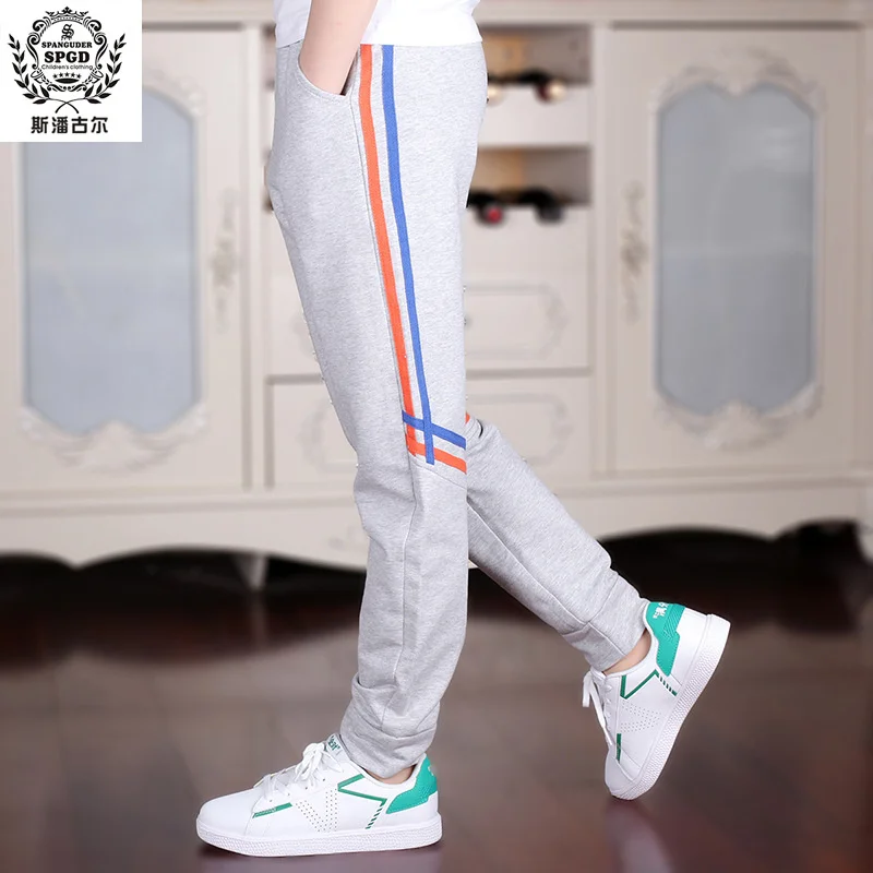 

Girls & 4-18T Summer Boys Trousers Thin Sweatpants Striped Knitting Comfortable Casual Pants Full Length High Quality