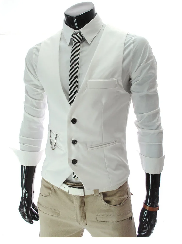 Prowow Men's suit, vest, Korean version, slim fit KTV hotel work suit, vest, vest, jacket, professional work dress