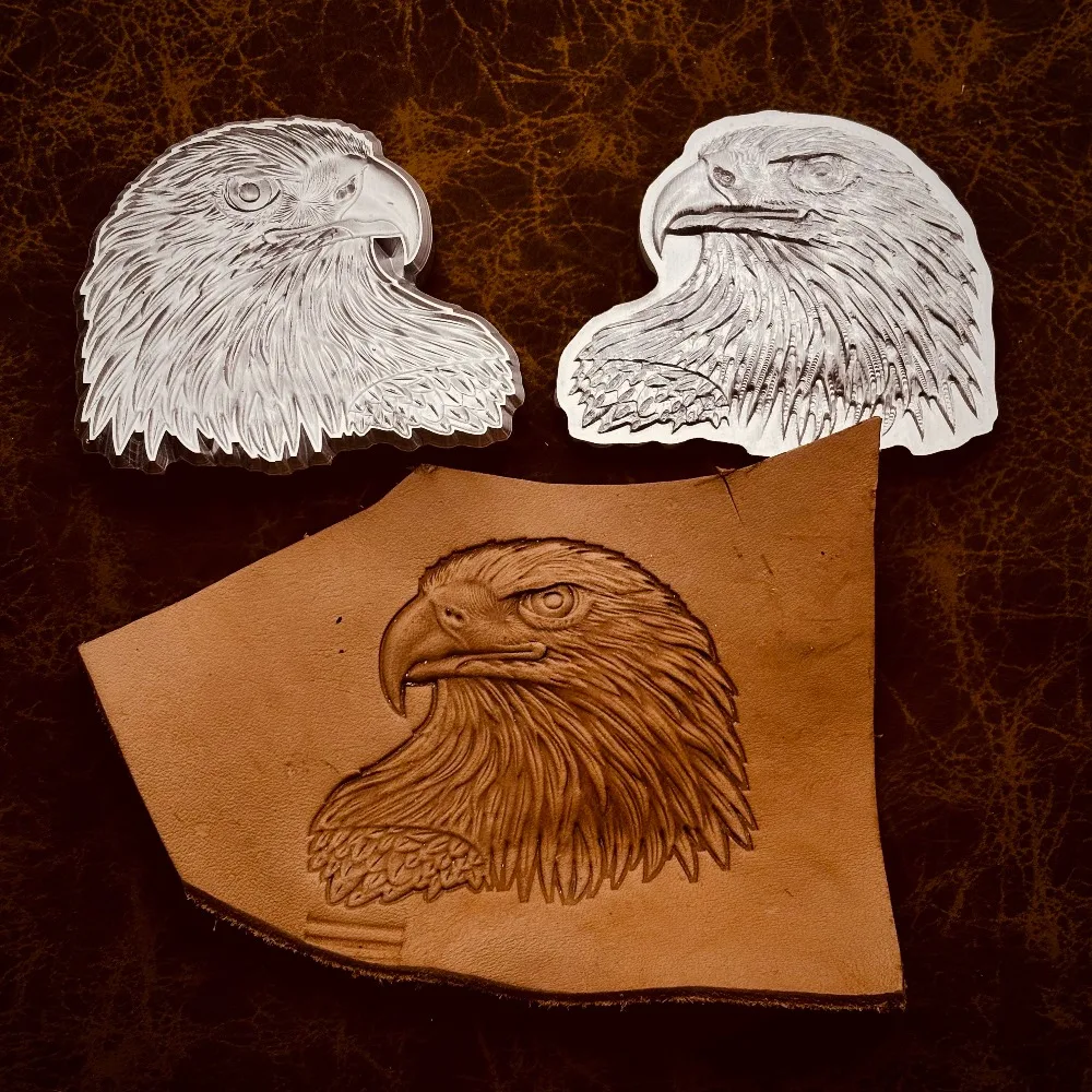 

3D Eagle Head Design Leather Embossing Stamp Shaping Mold Carving Pressing Stamper Leathercraft Stamping Aluminum Alloy