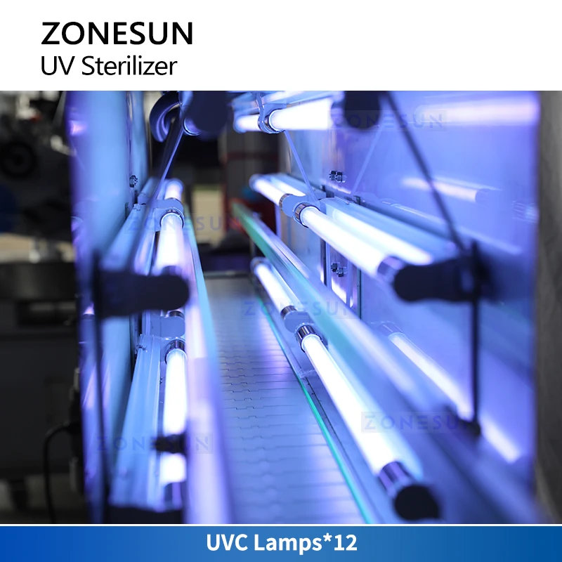 Zonesun Inline UV Sterilizer Inductrial UV Tunnel UV Disinfection Lamp for Bottles Food Packaging Production Line ZS-UVS1