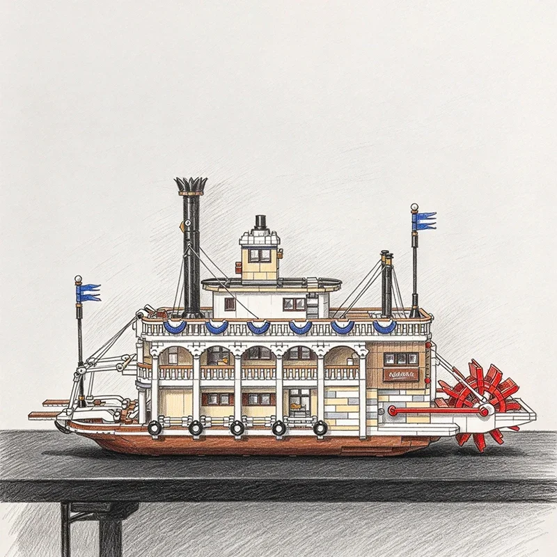 Set di mattoncini per costruire un modello di nave bianca, 4090 pezzi, per decorare la stanza, ideale come regalo di compleanno o di Natale per adulti.
