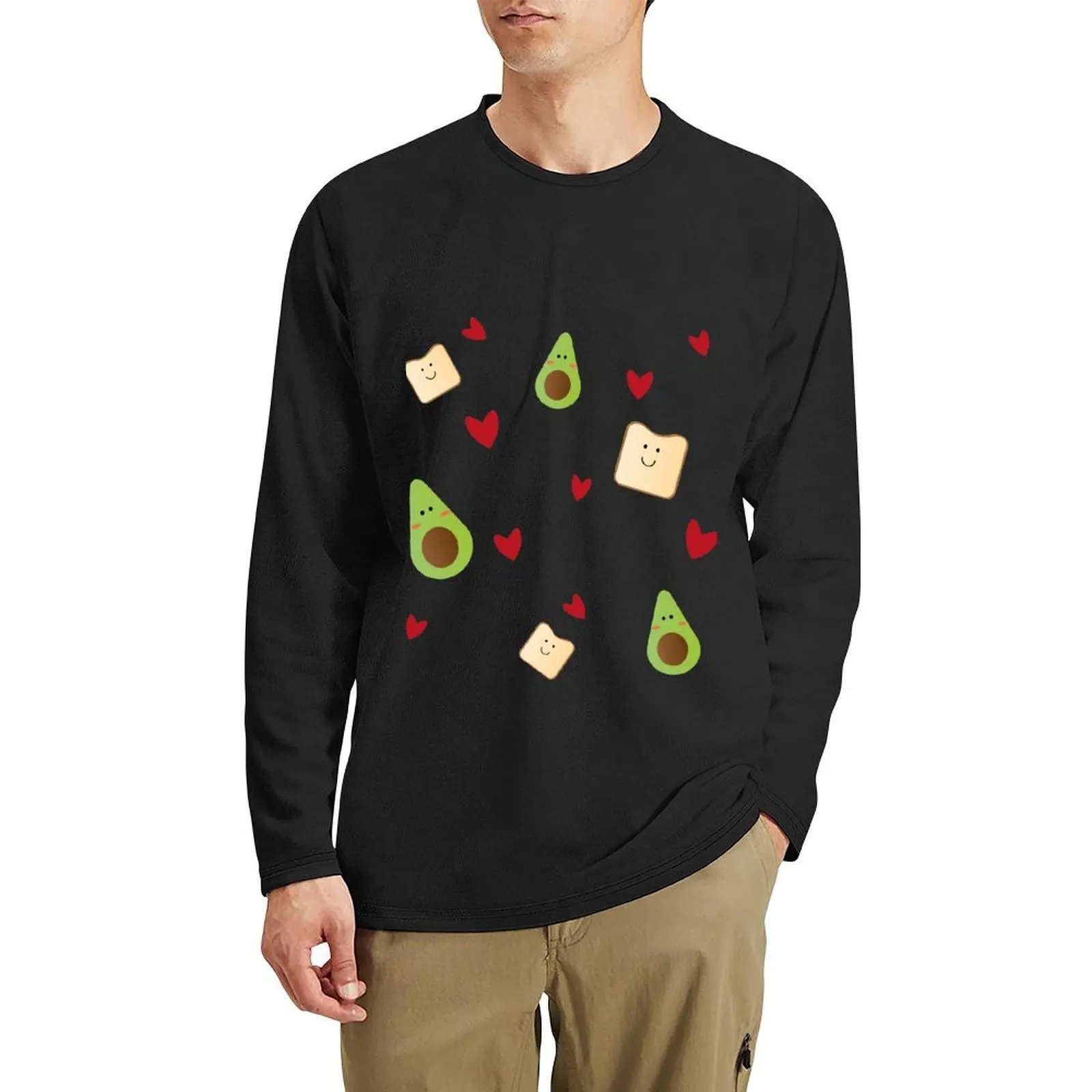 Camiseta larga con tostadas de aguacate, camisetas bonitas, sudadera, camiseta gráfica, camiseta para hombre