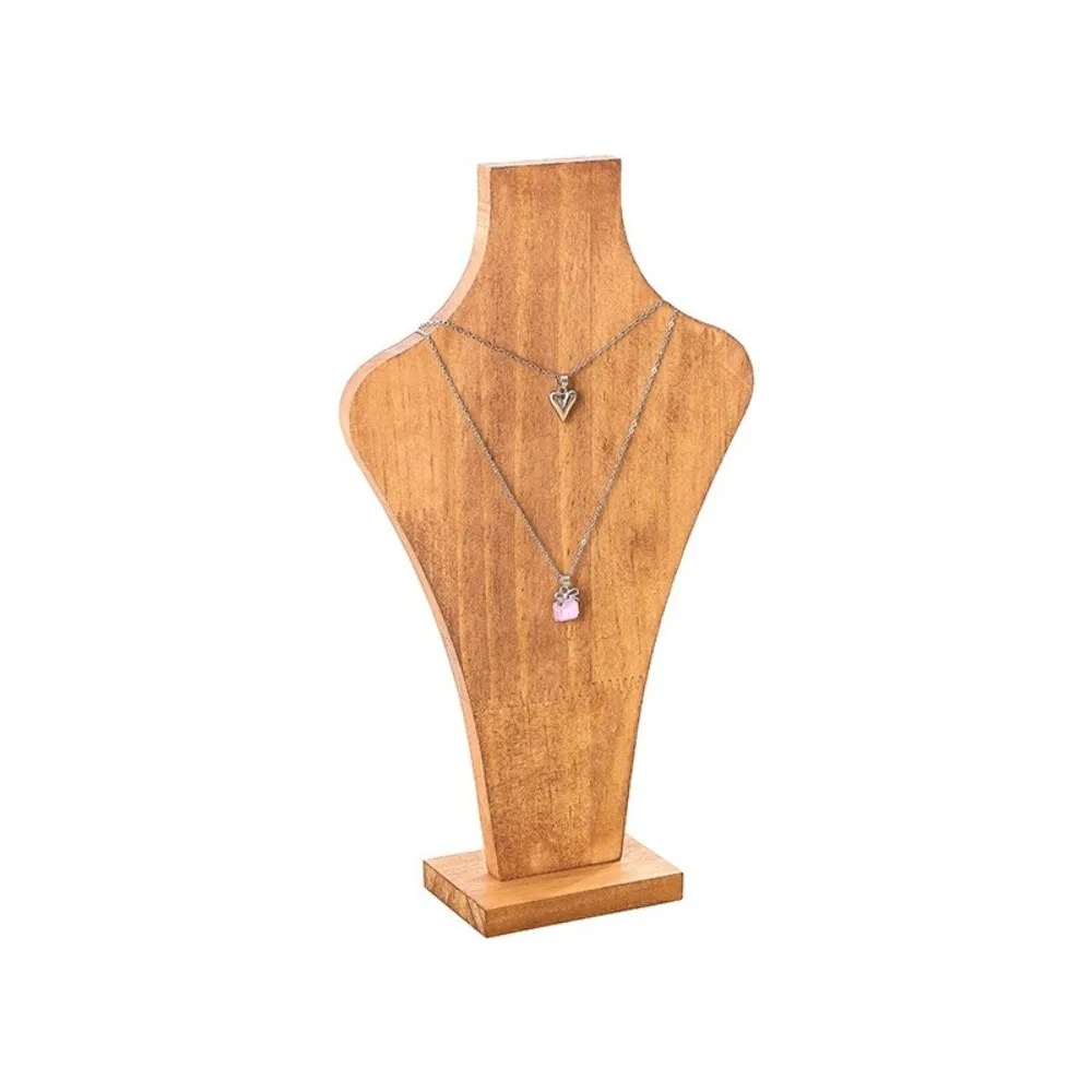 

Walnut Wood Necklace Display Stand Hanging Shelf High-end Jewelry Rack Detachable Display Props Mannequin Necklace Display Rack