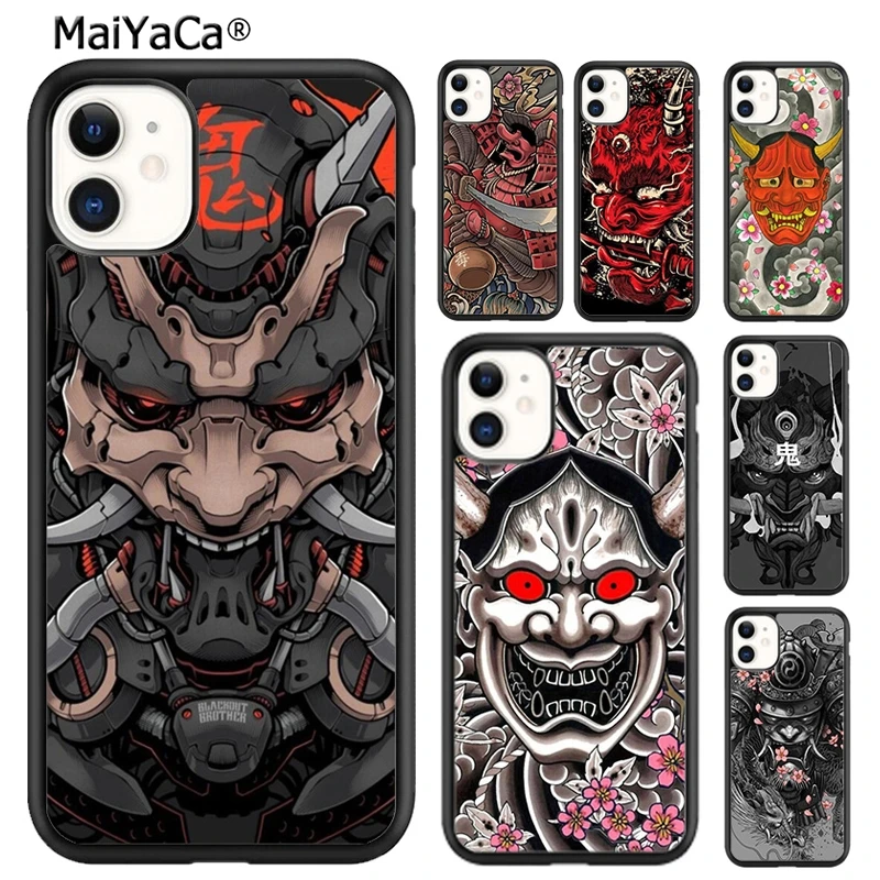 MaiYaCa JapaneSE2020 Oni Hannya Demon Mask Phone Case For iPhone 16 15 SE2020 7 8 plus 11 12 mini 13 14 pro max  coque