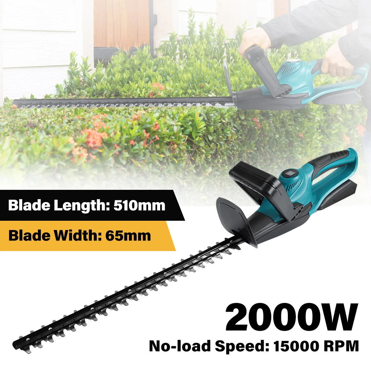 2000W Brushless Electric Hedge Trimmer 15000RPM Lawn Mower Garden Landscaping Hedge Pruner Trimmer Tool For Makita 18V Battery