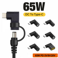 PD 65W Laptop Power Connector DC Jack Female to USB Type C Male Output Fast Charging Adapter for MacBook Tablet Switch Phone