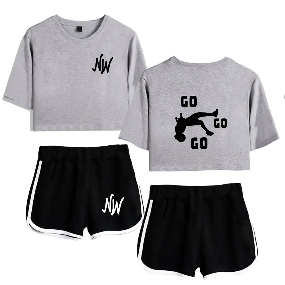 Nidal Wonder merch youtuber T-Shirt sets for women/men  short tshirt gym sets  streetwear short pants