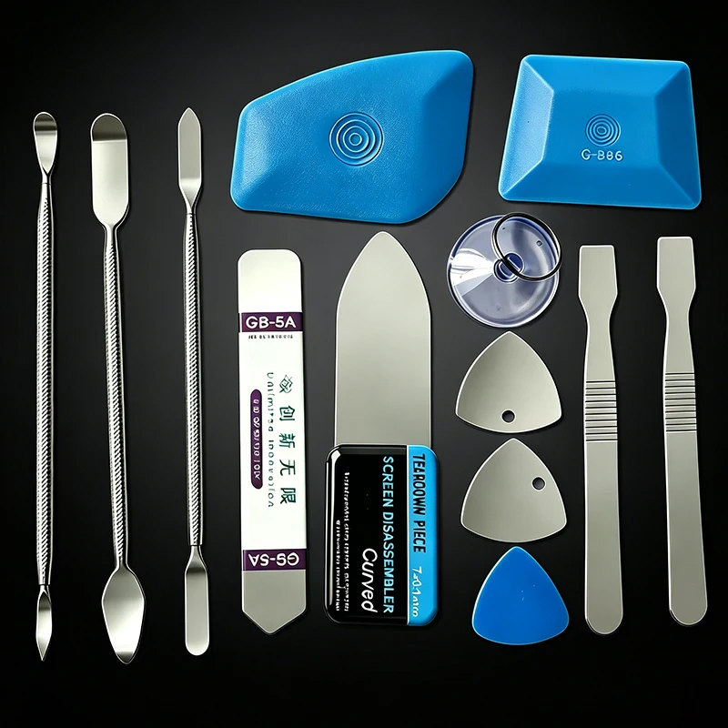Kit de 14 piezas de herramientas de acero inoxidable para desmontar pantallas, baterías y carcasas 2