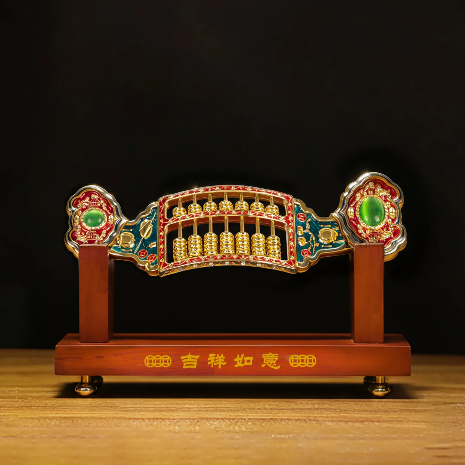 

Alloy enamel color abacus ornament solid wood base wishful abacus home crafts abacus business gifts
