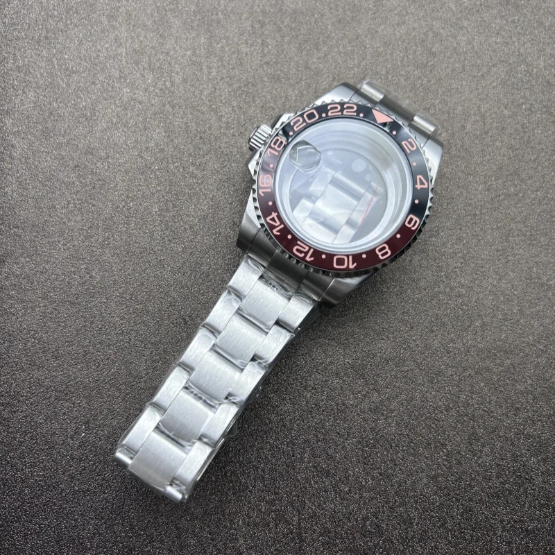 NH35 ケース用時計改造アクセサリー GMT ケース + リング 3 ビーズ、サファイアガラス付き、NH34/36 ムーブメントに適しています