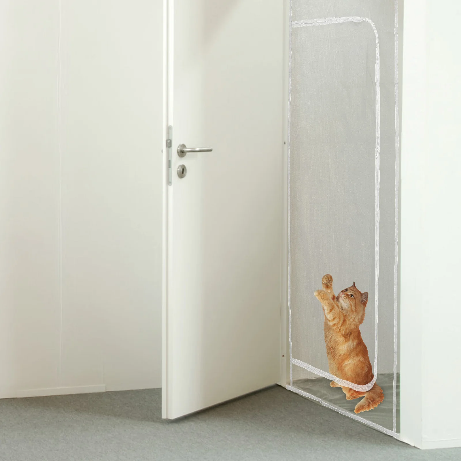 

Zipper Screen for Cat Dog Anti Escape Mesh Pet Mosquito Proof Easy Install Pet Screen Curtain Obstruct Door for Cats