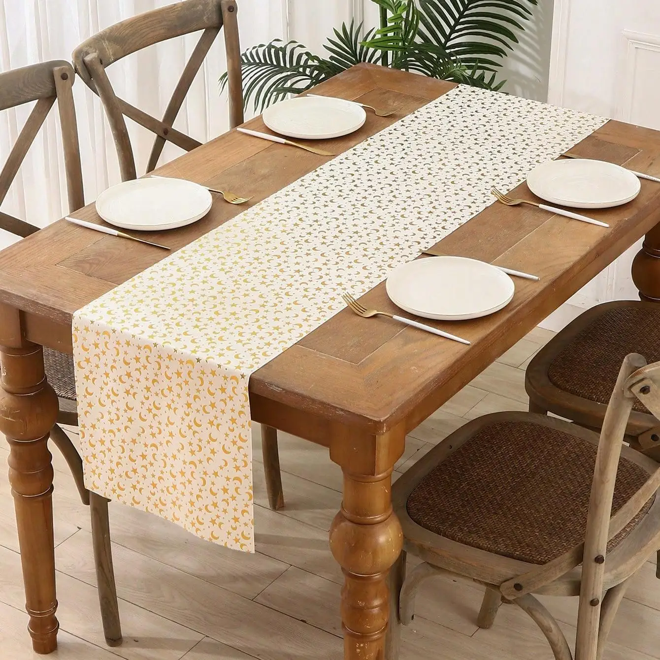 Stars and Moon Holiday Table Flags and Tablecloths
