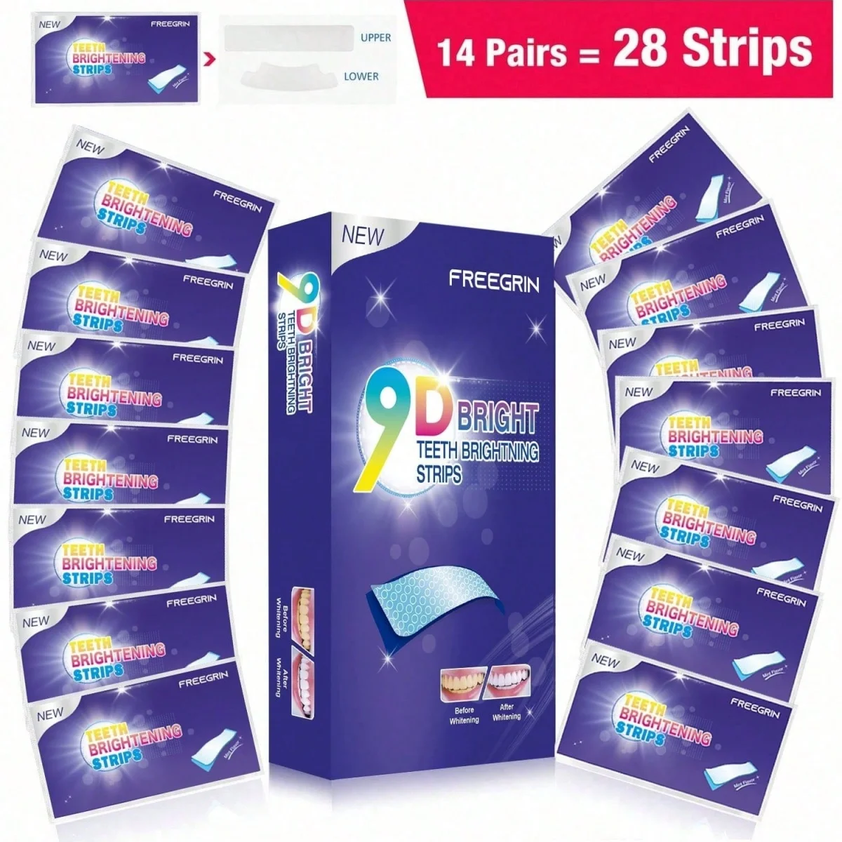 Tiras blanqueadoras 9D, tiras blanqueadoras de dientes, tiras blancas para blanquear los dientes, efecto Dental, tiras blanqueadoras de dientes bucales, regalo