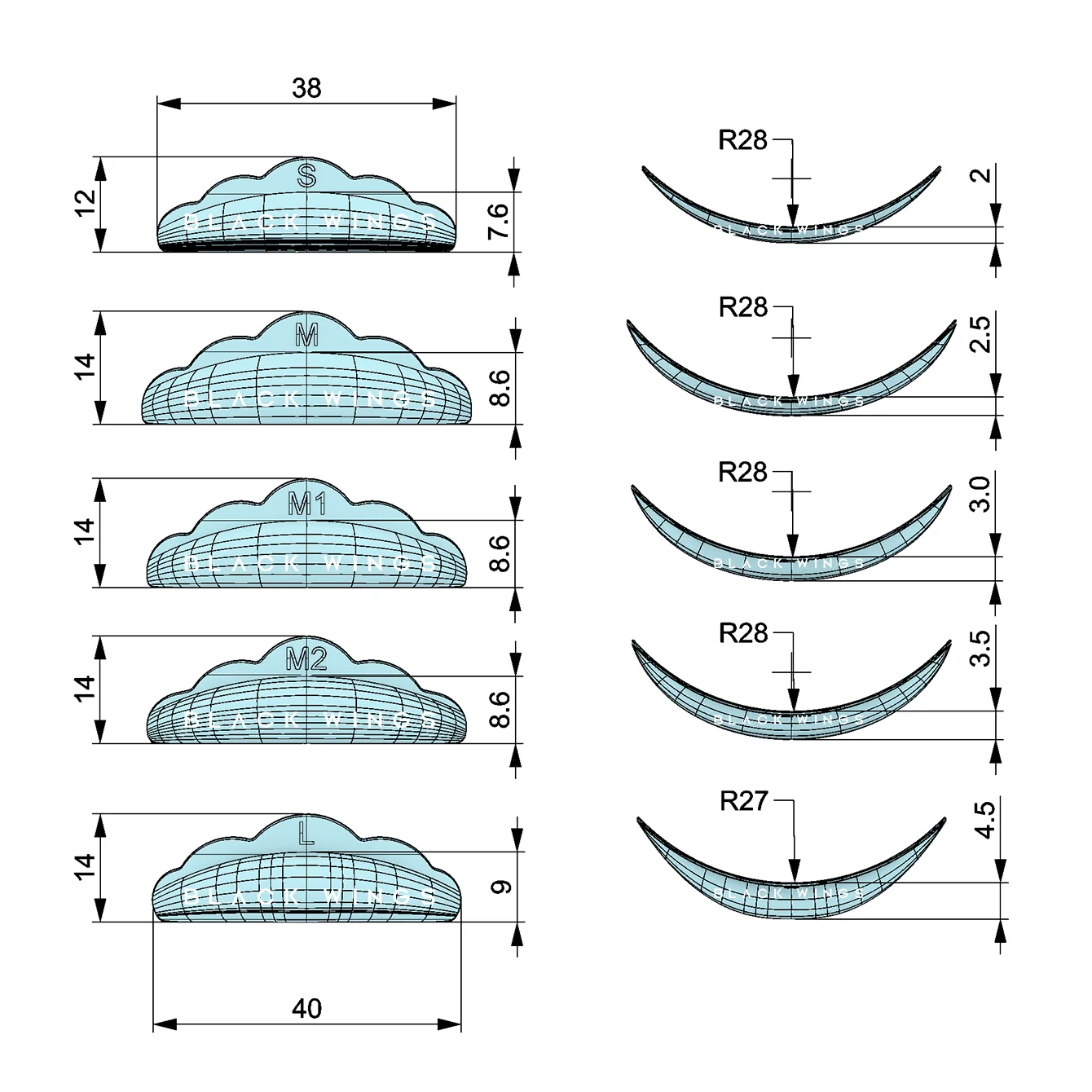 

Силиконовые подушечки для ламинирования ресниц 5 размеров, валики для завивки ресниц, инструмент для макияжа