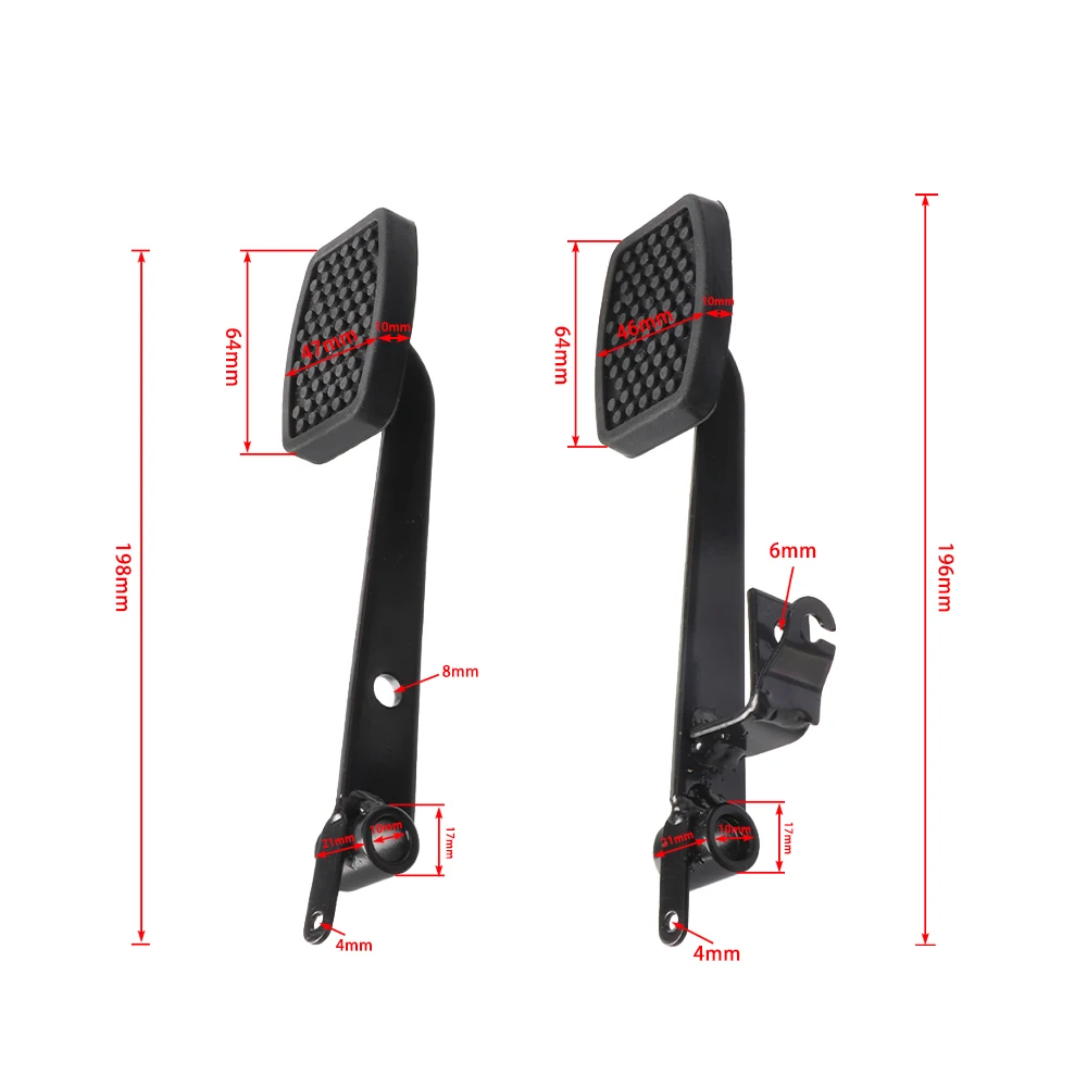 1 Pair Non-slip Foot Rest Throttle Brake Pedal Brake Accelerator Fuel For ATV Go Kart Quad Pit Dirt Bike UTV Buggy Parts 4