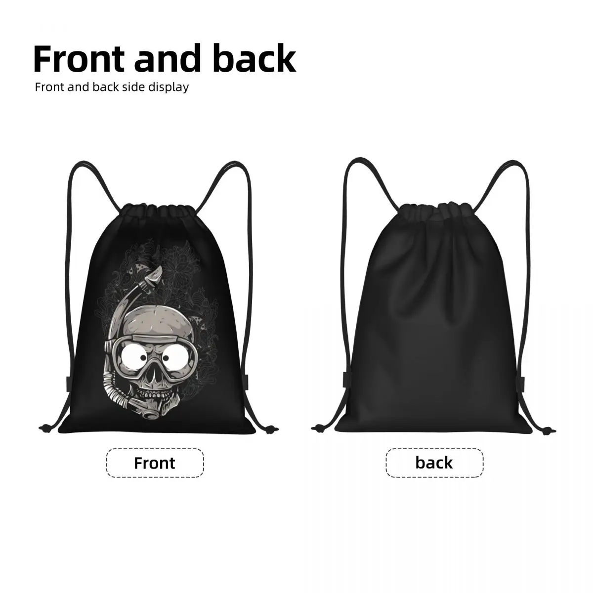 Sac à dos de plongée personnalisé pour hommes et femmes, sac de sport pliable, sac à provisions, tête de mort, plongée, proximité, Wstring