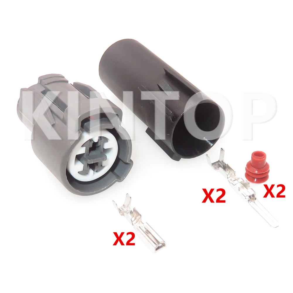 1 Set 2 Pins Auto Solenoid Valve Electric Cable Plug With Wires AC Assembly 6189-0156 Car Male Female Docking Socket For Honda