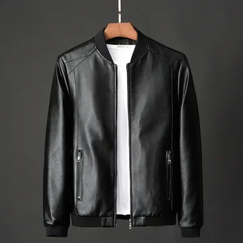 Men’s Black PU Biker Jacket 1