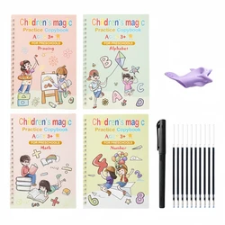 Children Magic Practice Copybook Set Kids Reusable Pen Control Tracing Writing Copy Books Learning Educational Montessori Toys