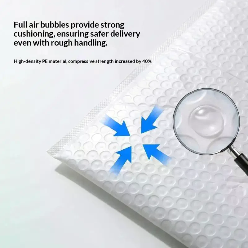 20PCS White Self-Sealing Bubble Envelopes Bag Waterproof Mailers Shipping Envelope Pouch Packaging Bags Storage Organizer