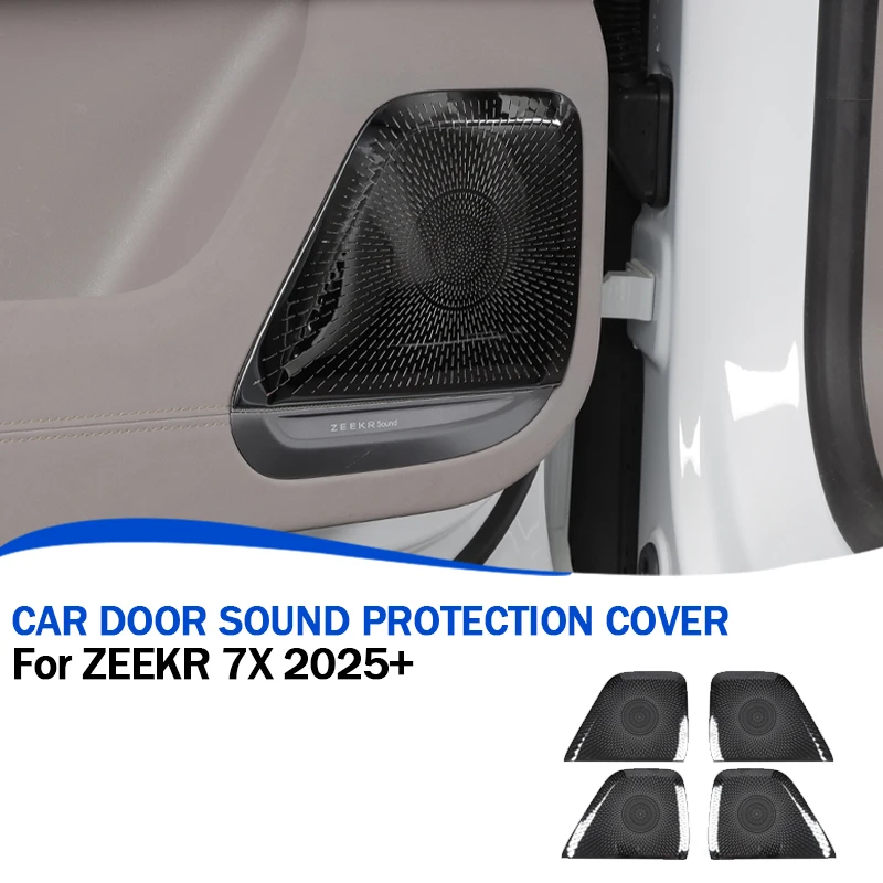 

Для ZEEKR 7X 2024 + защитный чехол для дверного динамика, защита для дверного динамика, внутренняя отделка из нержавеющей стали, автомобильные аксессуары, 4 шт.