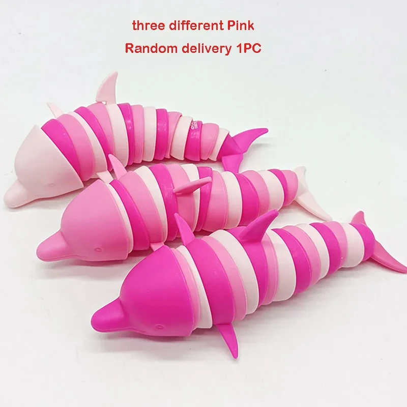 Toys Stress Reliever Cute Fidget Toys Kids Adults Funny Buckle Dolphin Shark Anxiety Antistress Squishy Toy Keychain Accessories