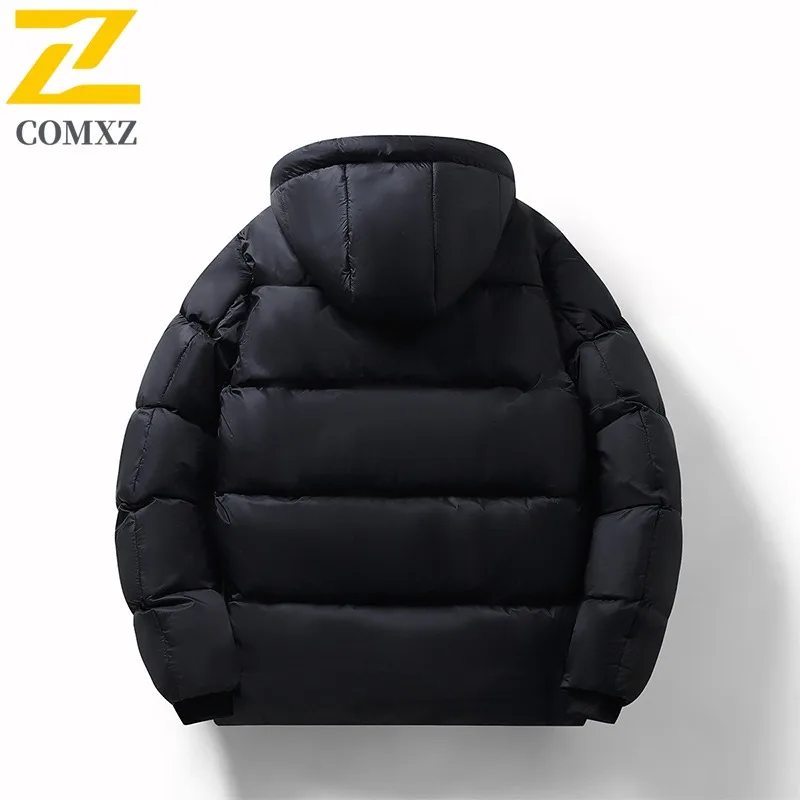 COMXZ الرجال الشتاء صوف مبطن سترة قطن فضفاضة تناسب الهيب هوب معطف مقنع الشارع الشهير سميكة الدافئة أبلى حجم كبير سترة الموضة