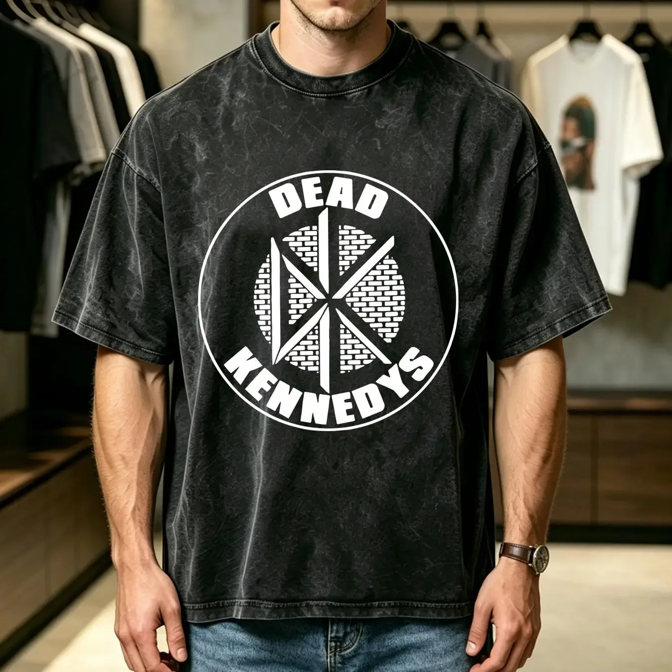 washed T Shirt Dead Kennedys Punk Rock Mens Small Concert long or short sleeves vintage Washed Stretched graphic