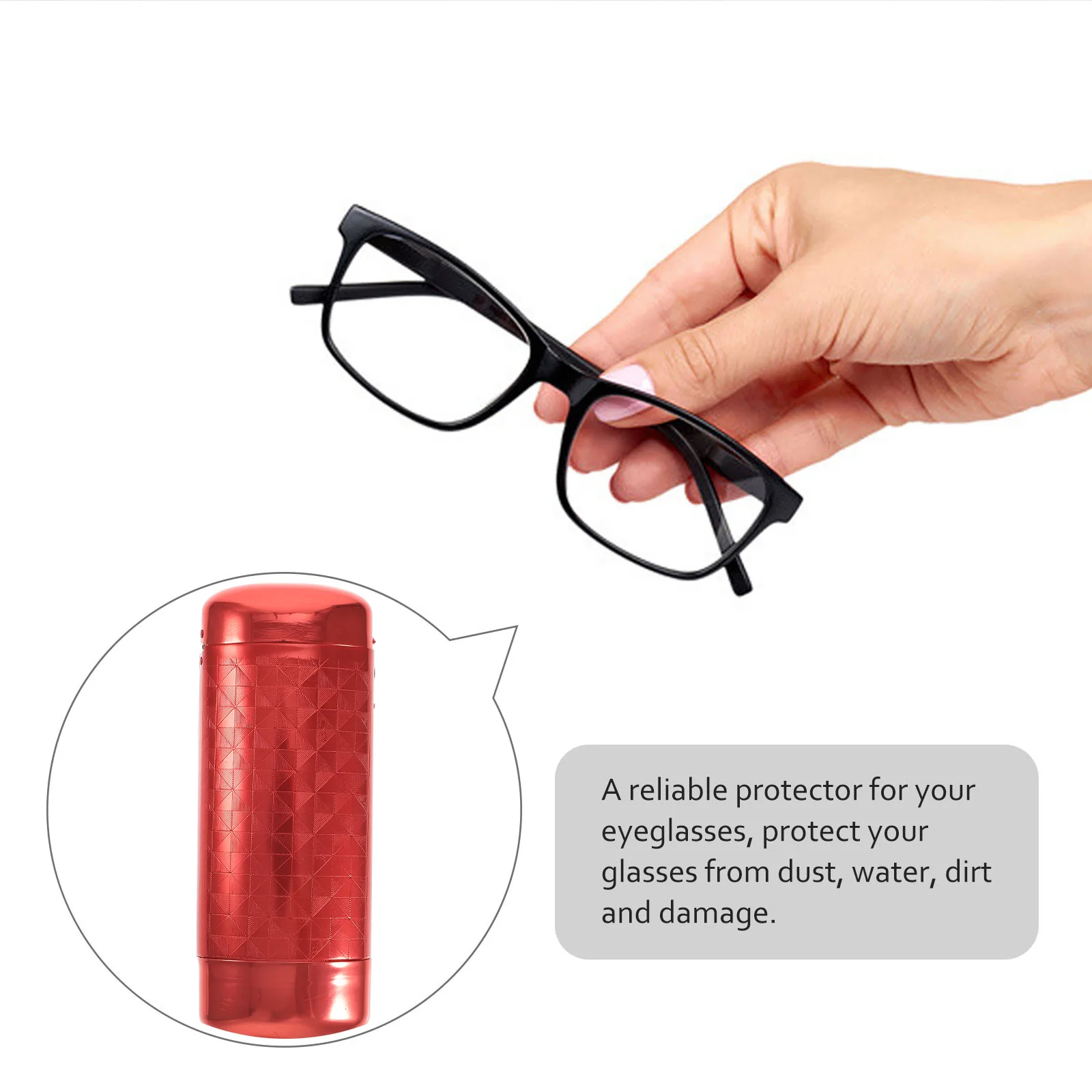 

1pc Hard Shell Glasses Case Eye Glasses Aluminum Case Hard Shell Eyeglass Container Sunglasses Storage Box Eyewear Protector