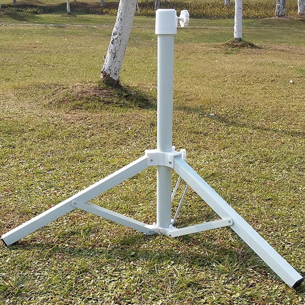 Ferro tripé Stand para quintal parasol, praia Umbrella Base, Outdoor Sunshade Rack Holder, branco