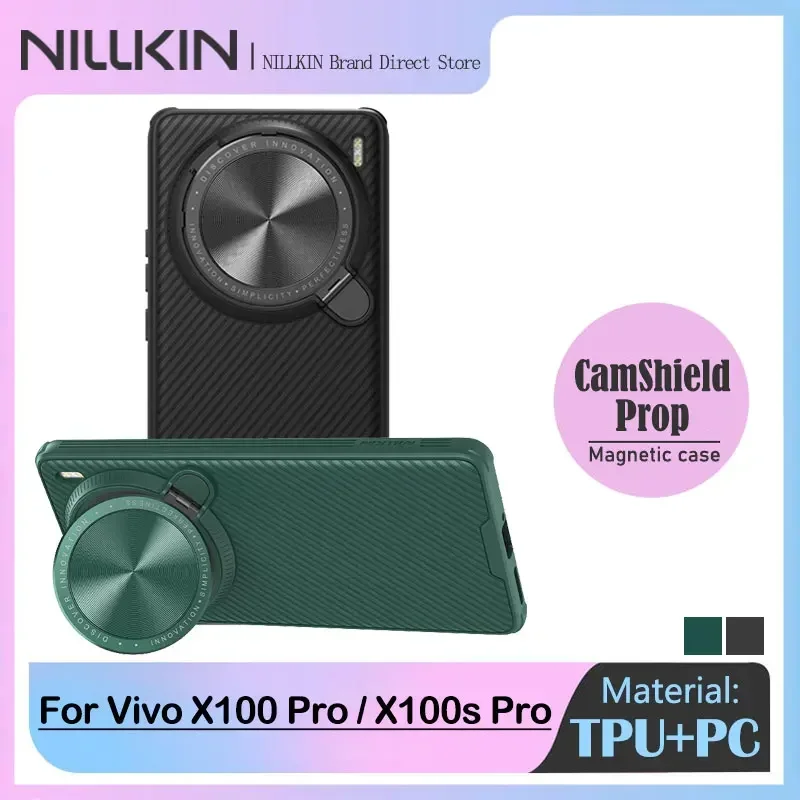 

NILLKIN Magnetic CamShield Cover for Vivo X100 Pro, TPU and PC, Flip-Style Lens Protection, Anti-Drop Cover for Vivo X100s Pro