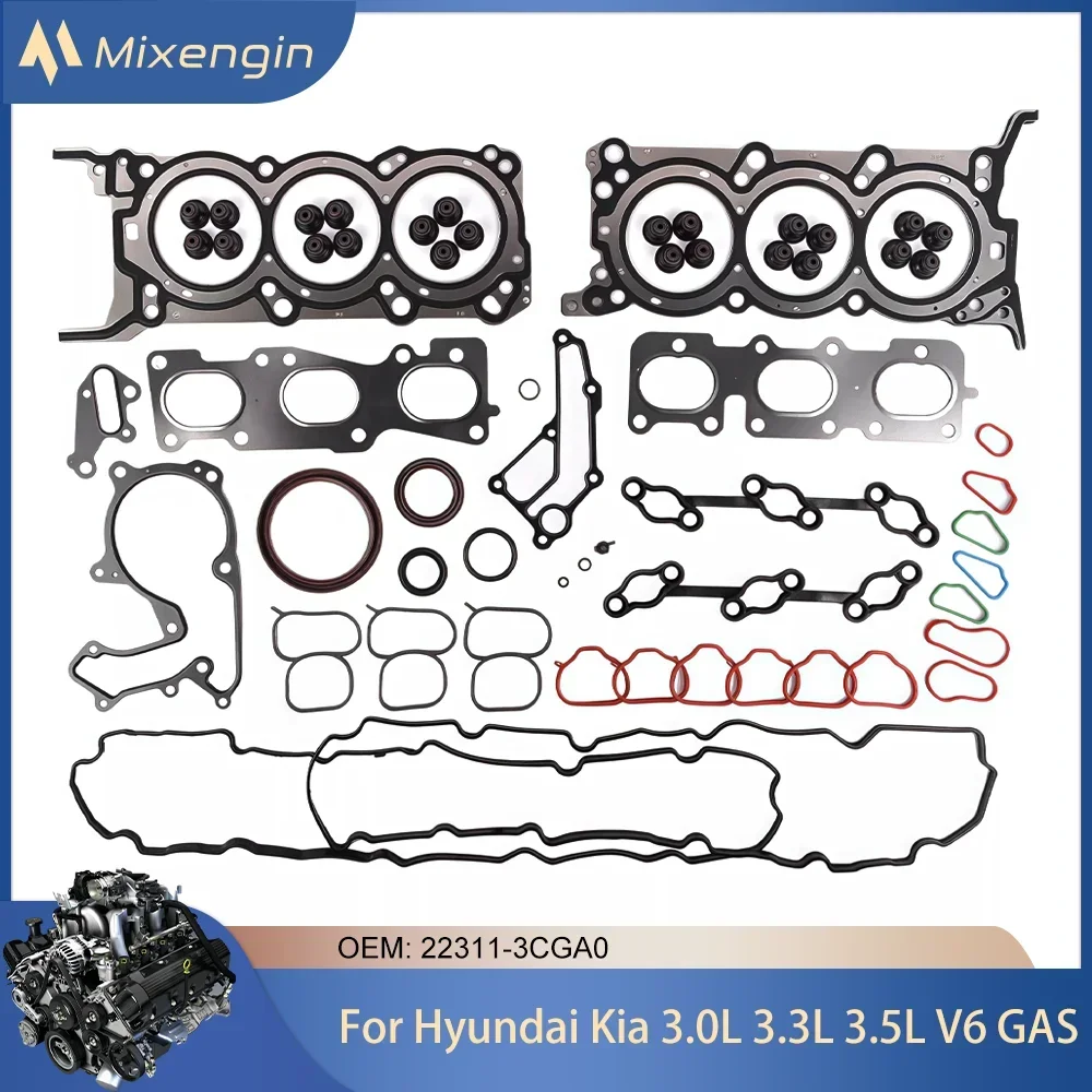 

For Hyundai Genesis Grand Santa Fe Grandeur Santa Fe Kia Cadenza Sedona 3.0L 3.3L 3.5L V6 GAS 06-20 Engine Parts Head Gasket Kit