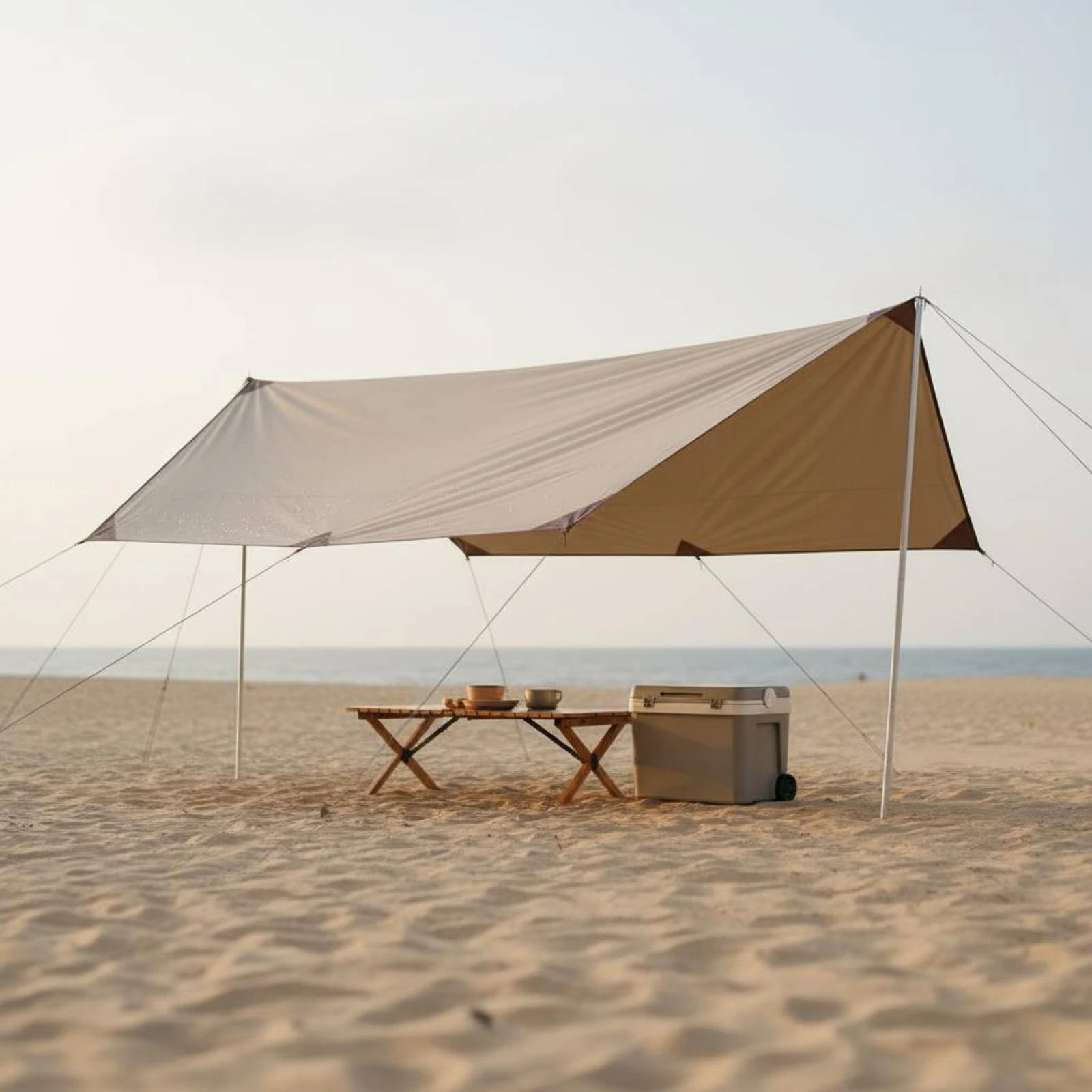 Picture 6: Waterproof Sunshade Tent Multi-Functional Camping Tarp Shelter Portable Tarp Canopy Easy to Set up Rain Fly Fast Drying for Bbq