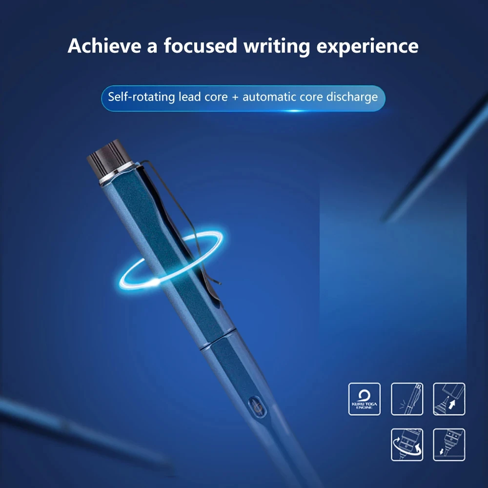 Uni kuru toga dive metallic mechanischer stift limitierte auflage m5-5000 0,5mm automatischer rotations kern japanisches briefpapier – Detail 5