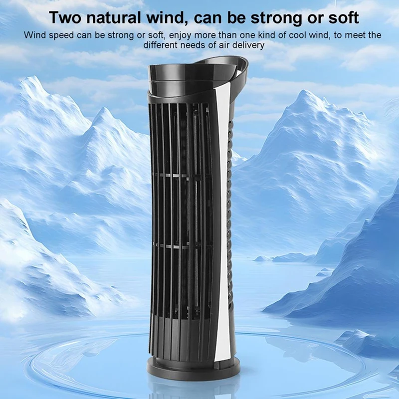 

Bedroom Desk Mini Tower Fan Table Cooling Fan 2-Speed Wind Speed Adjustment Electric Desk Fan