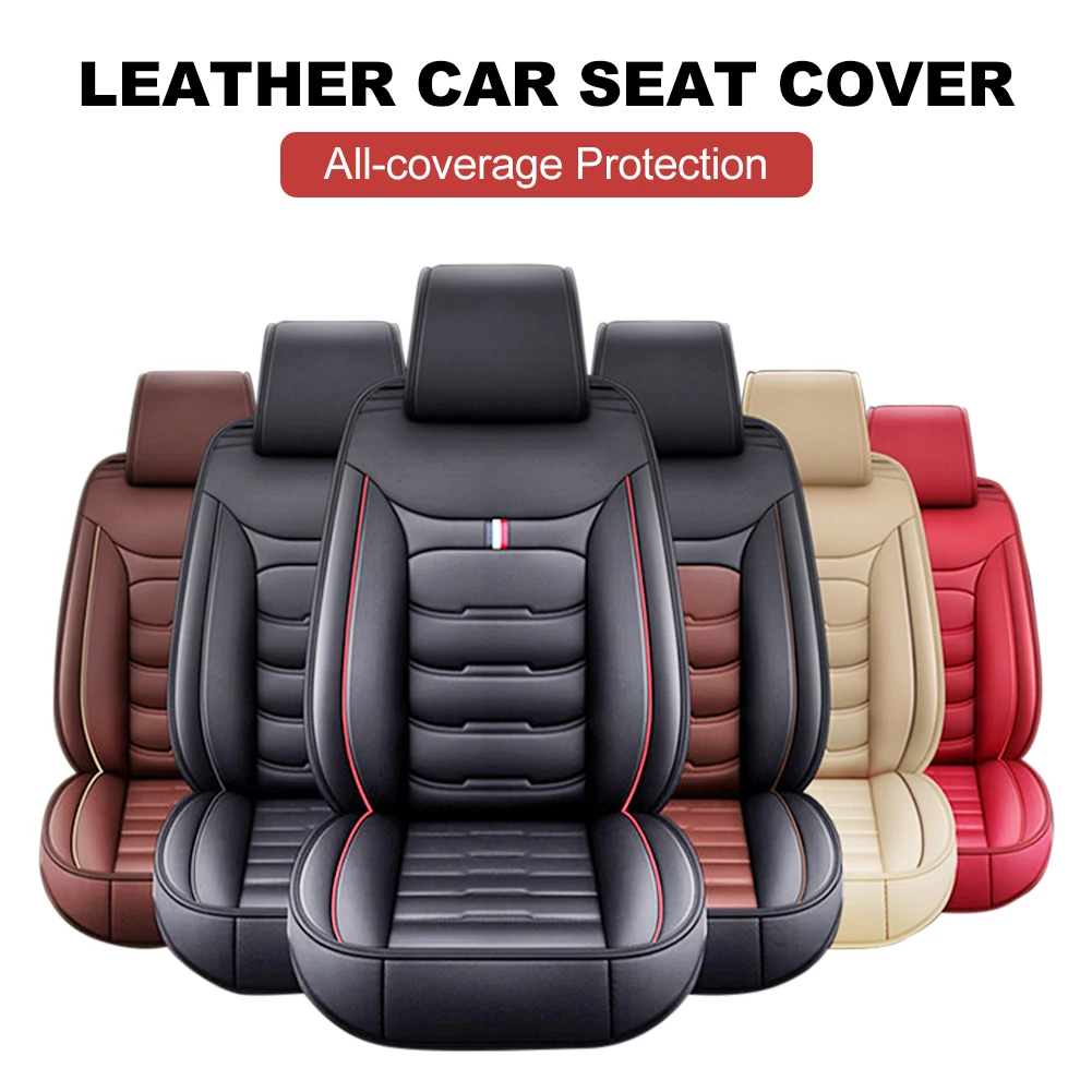 1Pc Car Seat Cover Universal PU Leather Front Seat Cover Rear Split Bench Cover All Season Easy Install Seat Protection for Car