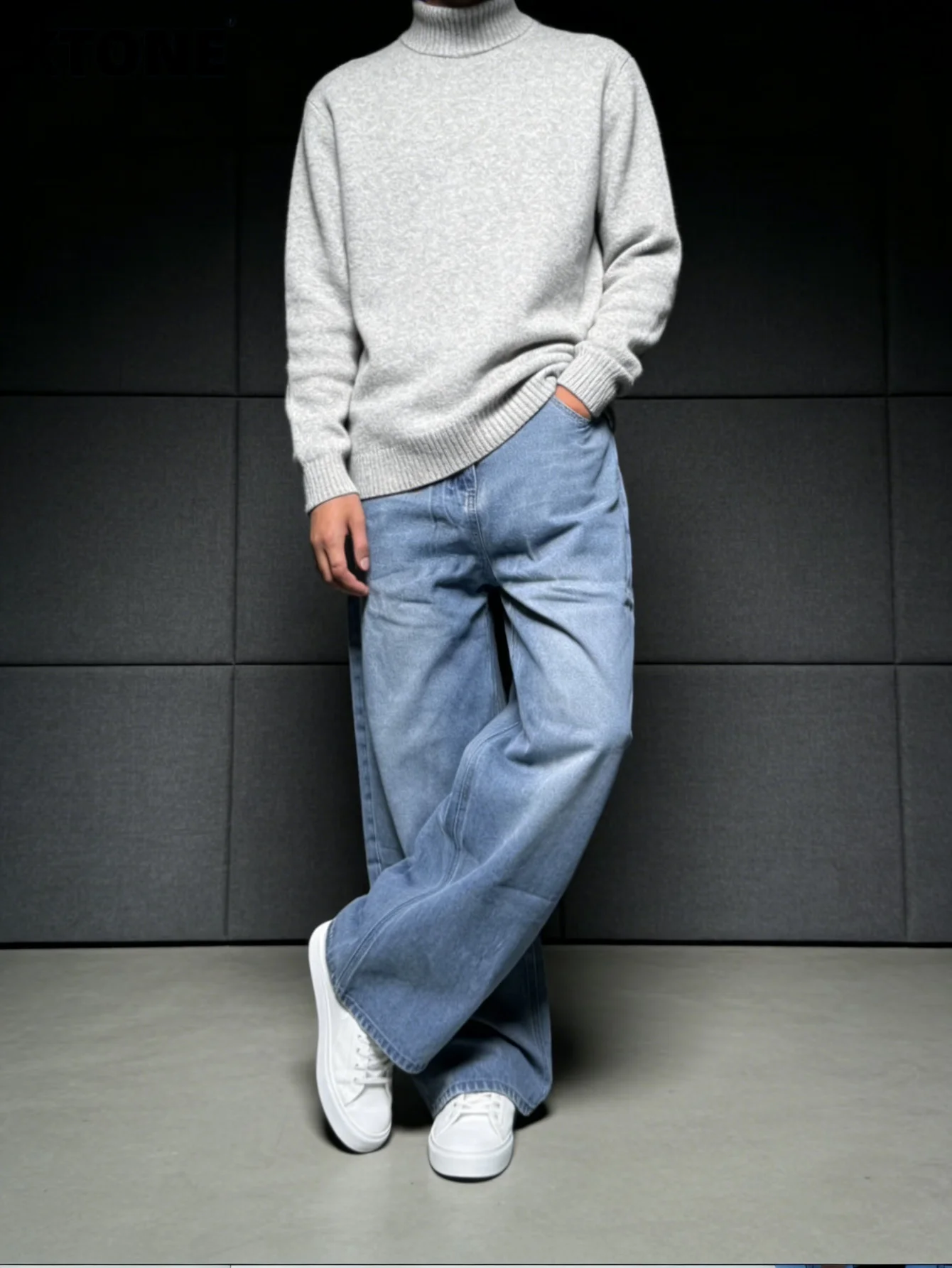 

Мужские широкие джинсы для любого сезона, без аксессуаров